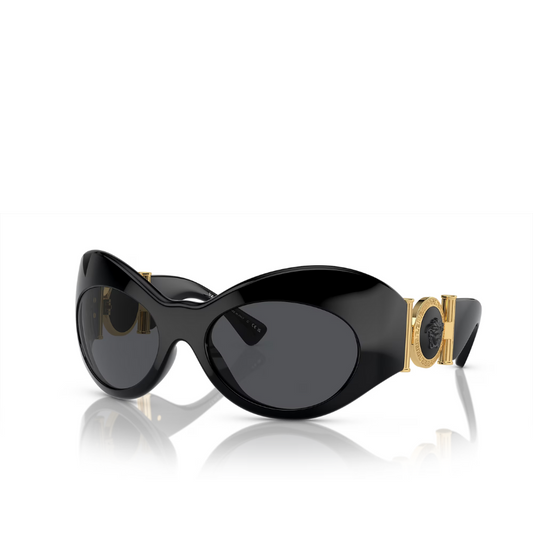 Versace Oval Shield Sunglasses VE 4462 Black/Dark Grey