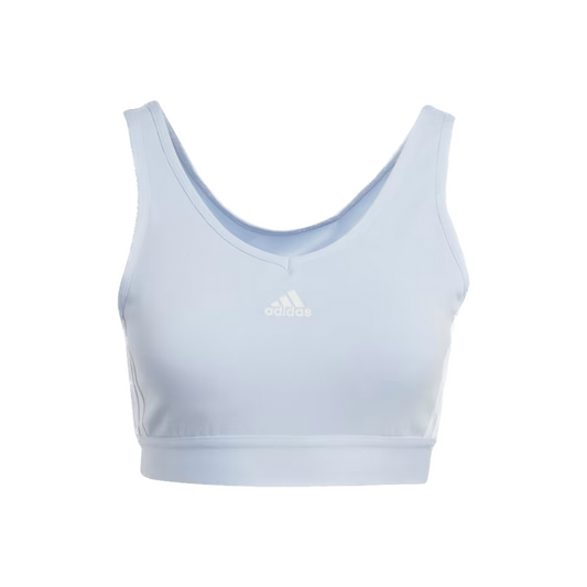 Adidas Essentials 3-Stripes Crop Women's Top Blue Dawn / White