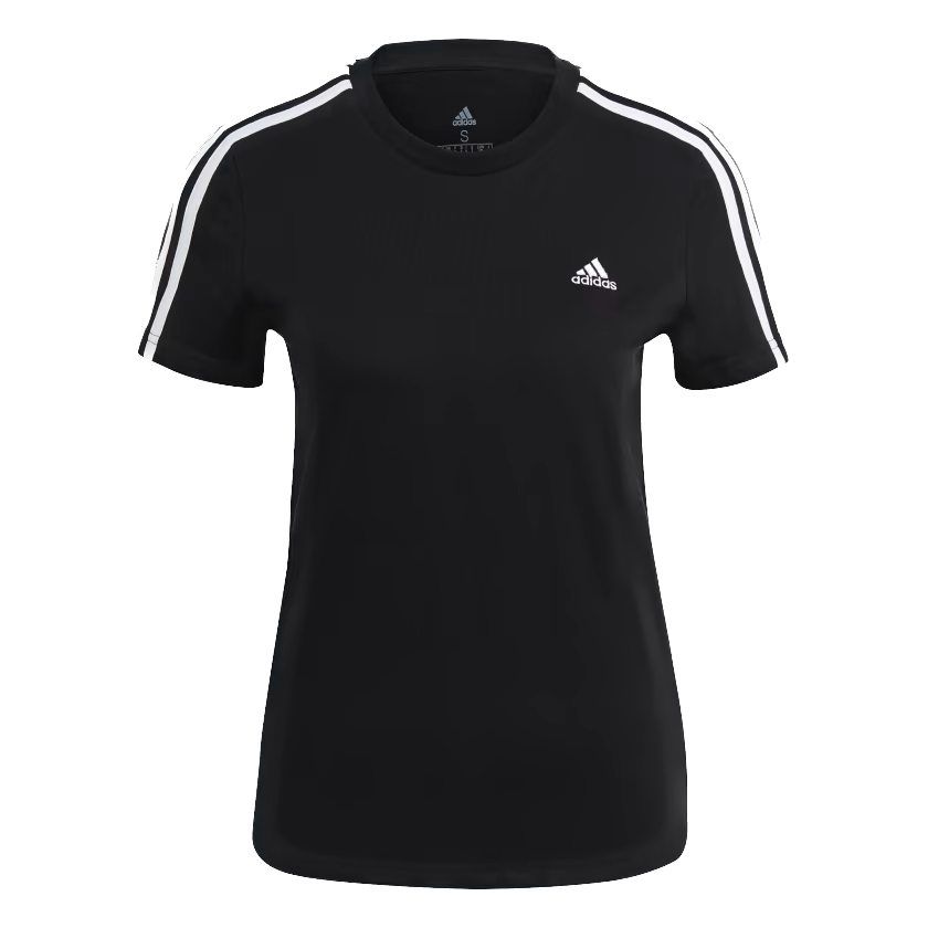 Adidas Essentials Slim 3-Stripes Women's T-Shirt Black / White