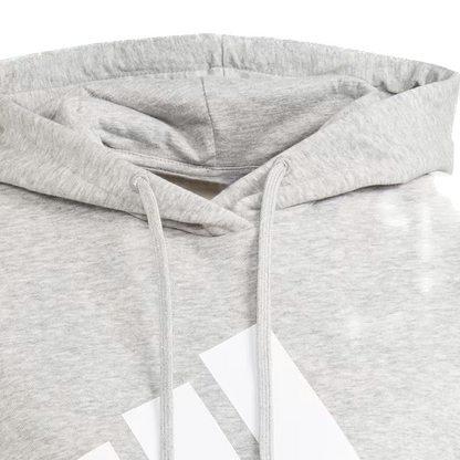 Adidas Essentials Logo Fleece Hoodie Medium Grey Heather / White