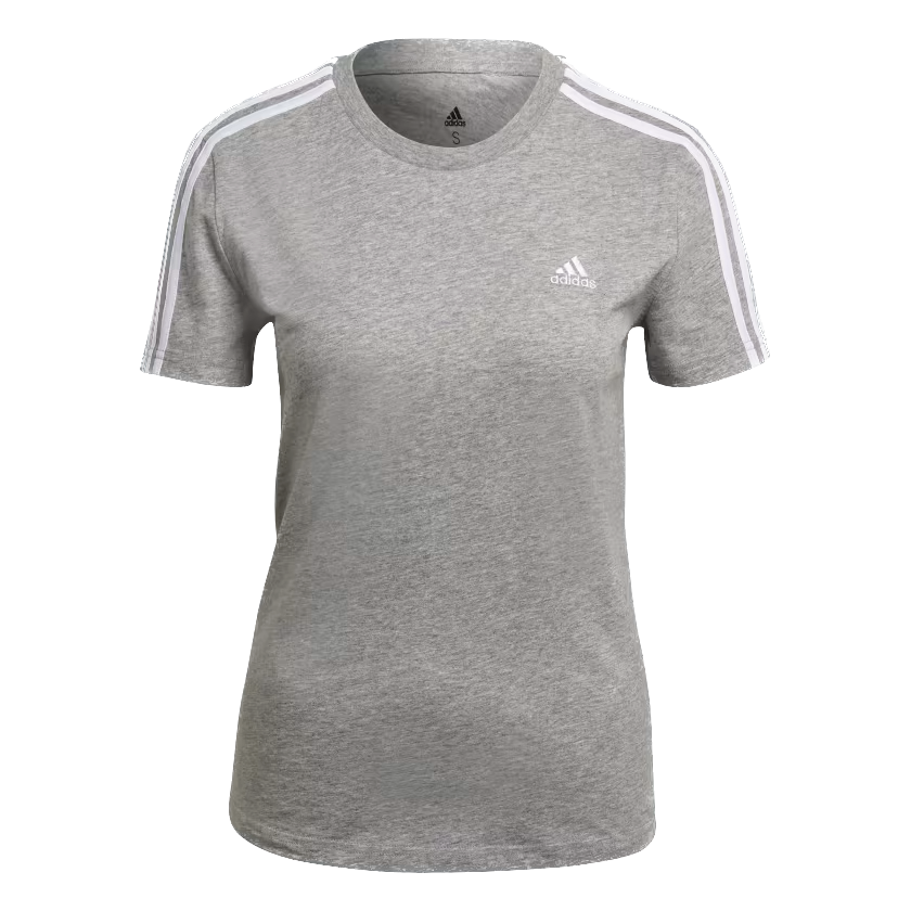 Adidas Essentials Slim 3-Stripes Women's T-Shirt Grey / White