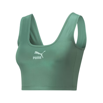 Puma T7 Shiny Women's Cropped Top Deep Forest