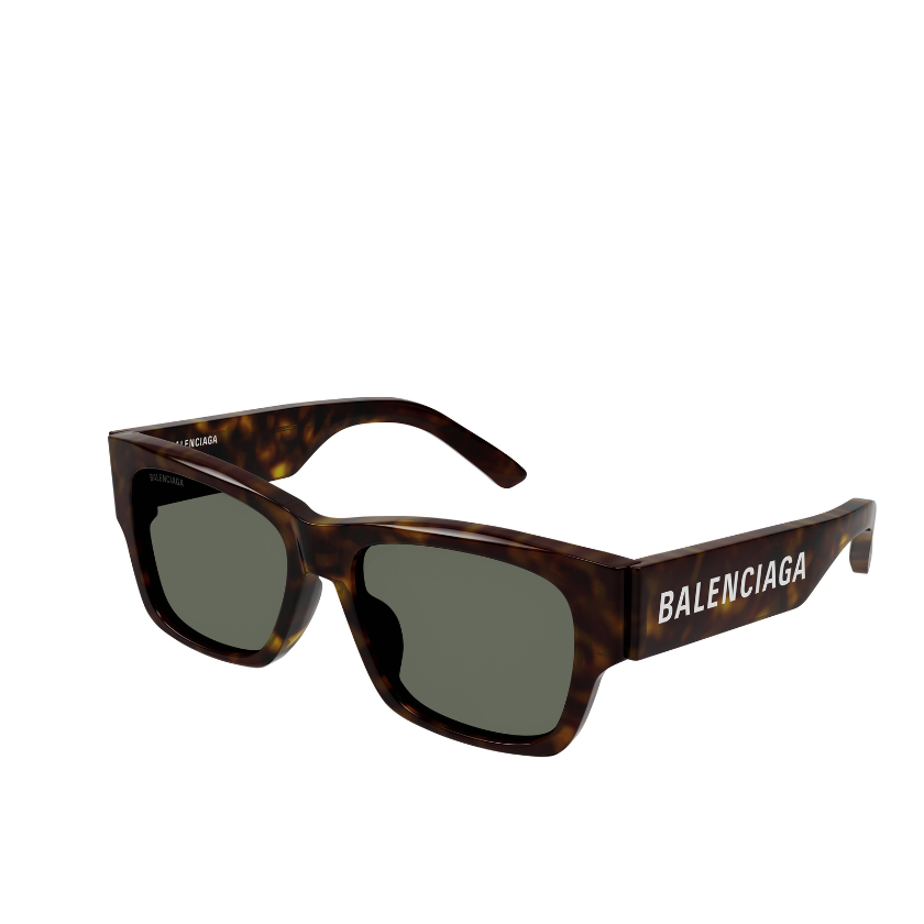 Balenciaga Rectangle Acetate Sunglasses BB0262SA Havana/Green