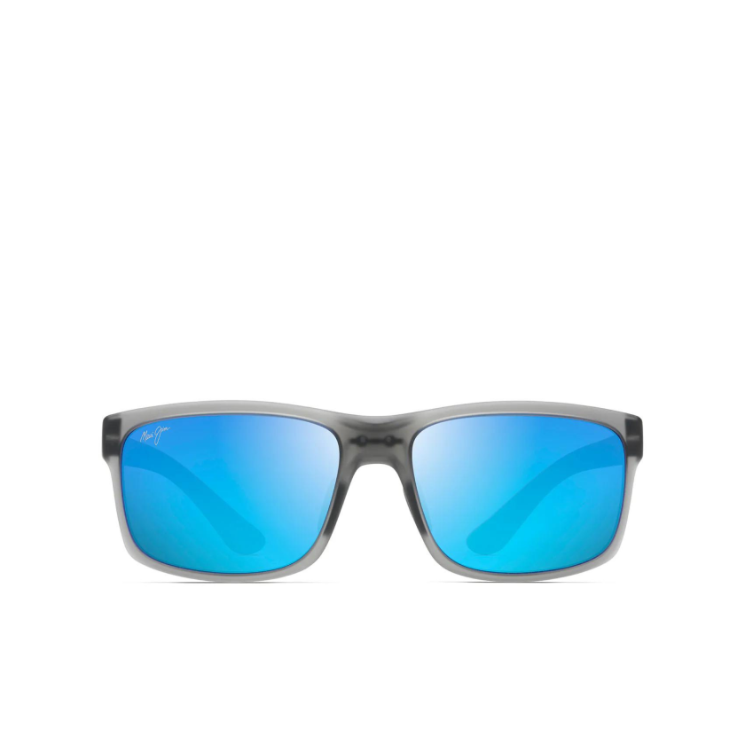 Maui Jim Pokowai Polarised Rimless Sunglasses B439 Translucent Matte Grey/Blue Hawaii