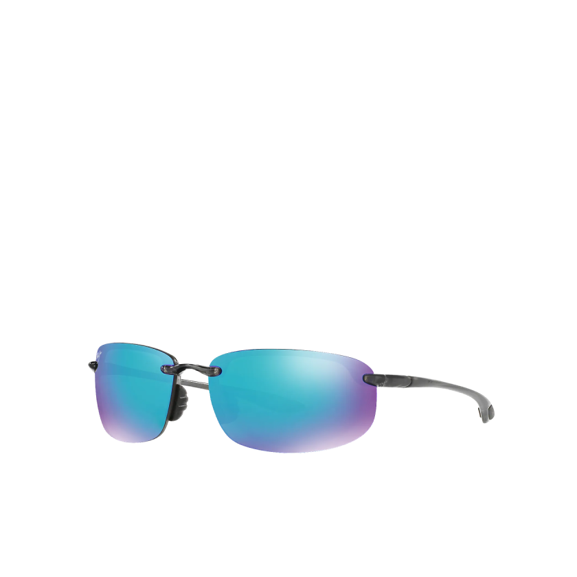 Maui Jim Hookipa Polarised Rimless Sunglasses B407 Smoke Grey/Blue Hawaii