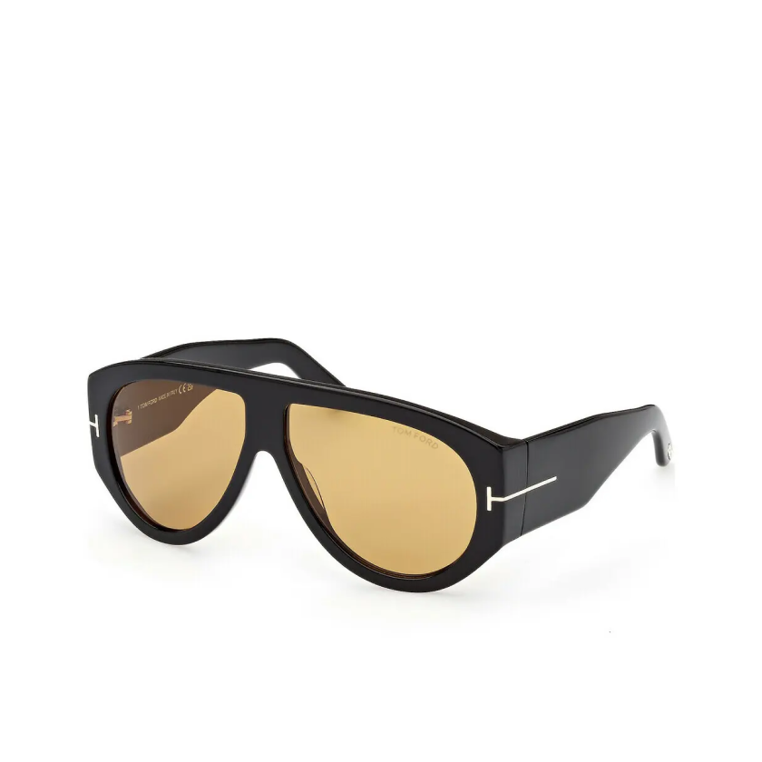 Tom Ford Bronson Sunglasses FT 1044 Black Shiny/Brown