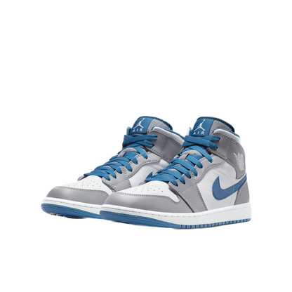 Nike Air Jordan 1 Mid Men's Shoes Cement Grey/True Blue/White